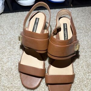 Karl Lagerfeld Brown Sandals Modern Minimalist Design